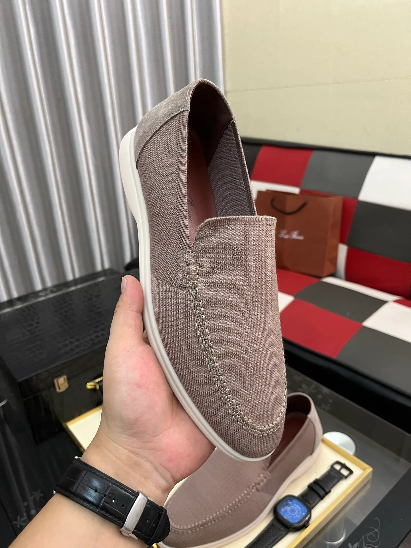 Men's men's shoes💰420⌚️⌚️Loro*Piana pure original 2025 soft and comfortable LP deerskin flat-soled casual star's same style slip-on Loaf men's shoes, size: 38-446️⃣colors available